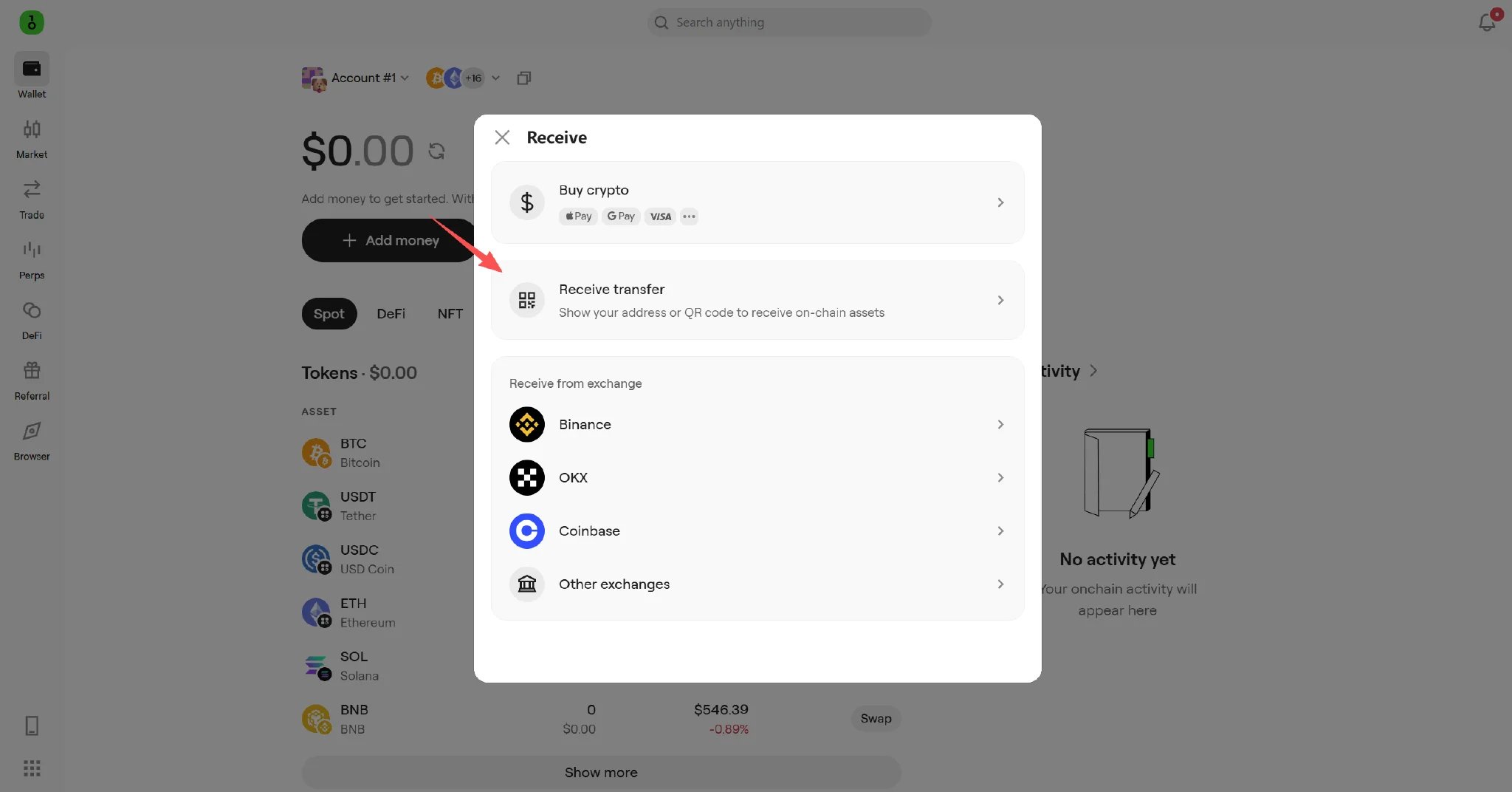 OneKey transfer guide screenshot