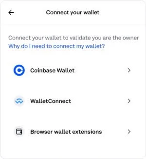 Coinbase can connect a self-hosted wallet for signing via WalletConnect