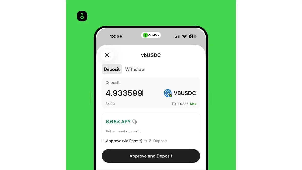 4단계: vbUSDC 금액을 입력하고 Katana USDC Vault 예치 승인.