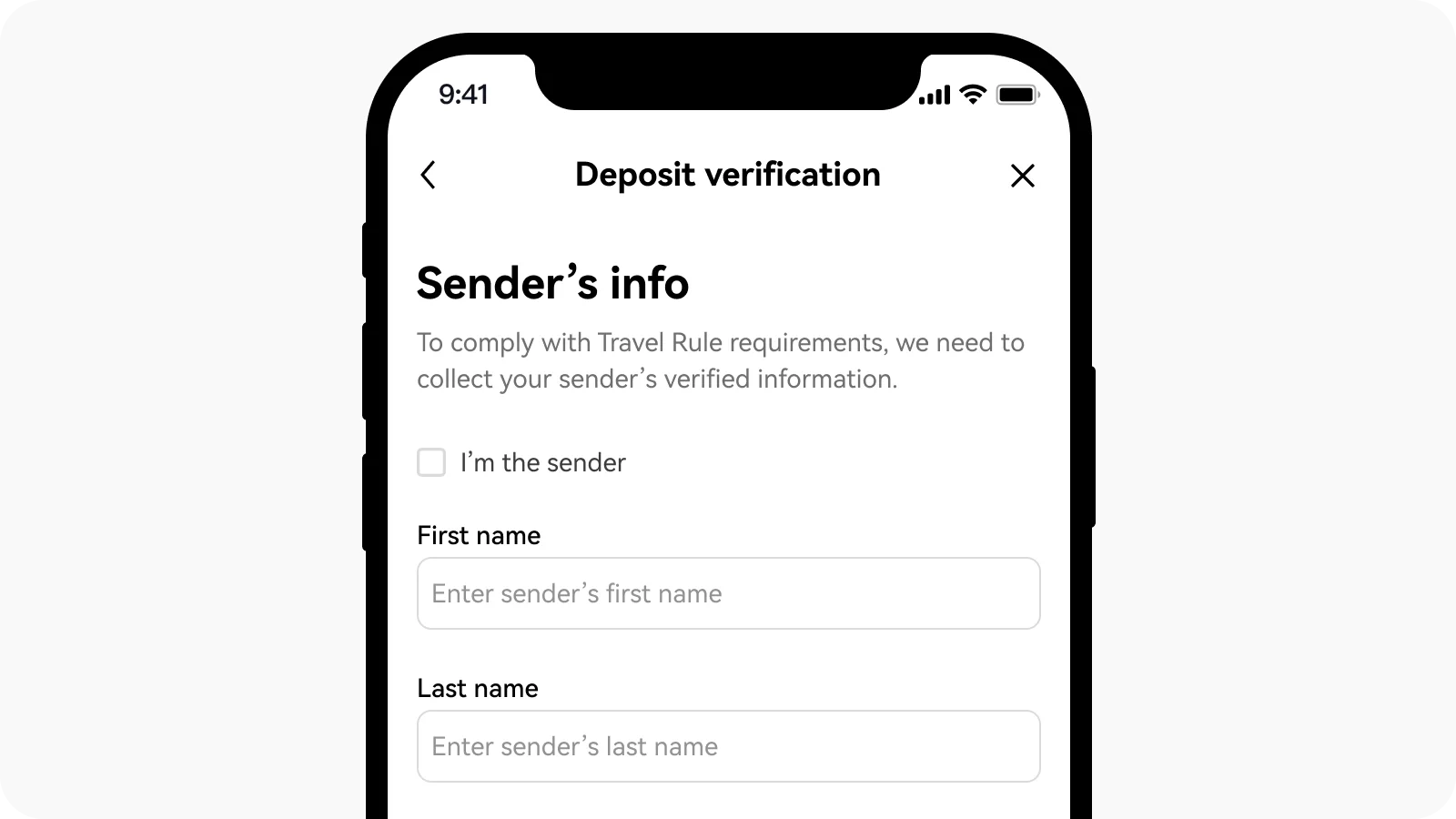 OKX private wallet deposit information form