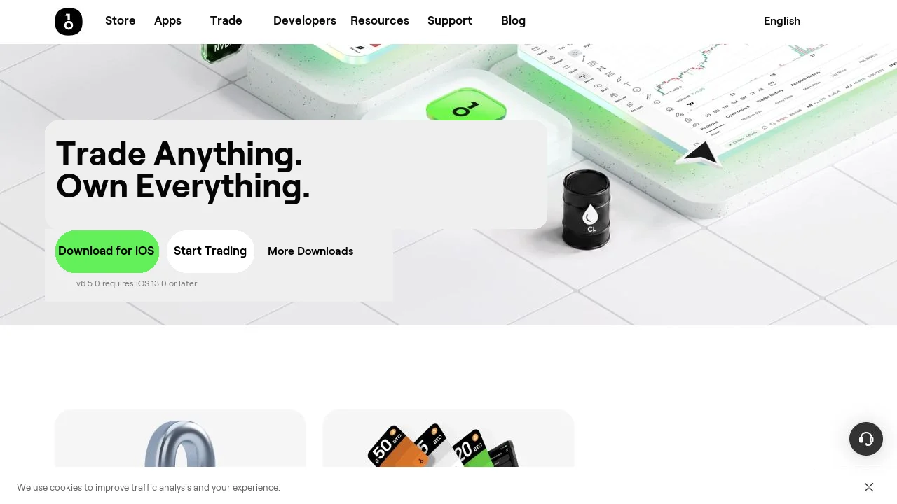 Official iOS download entry on the OneKey website