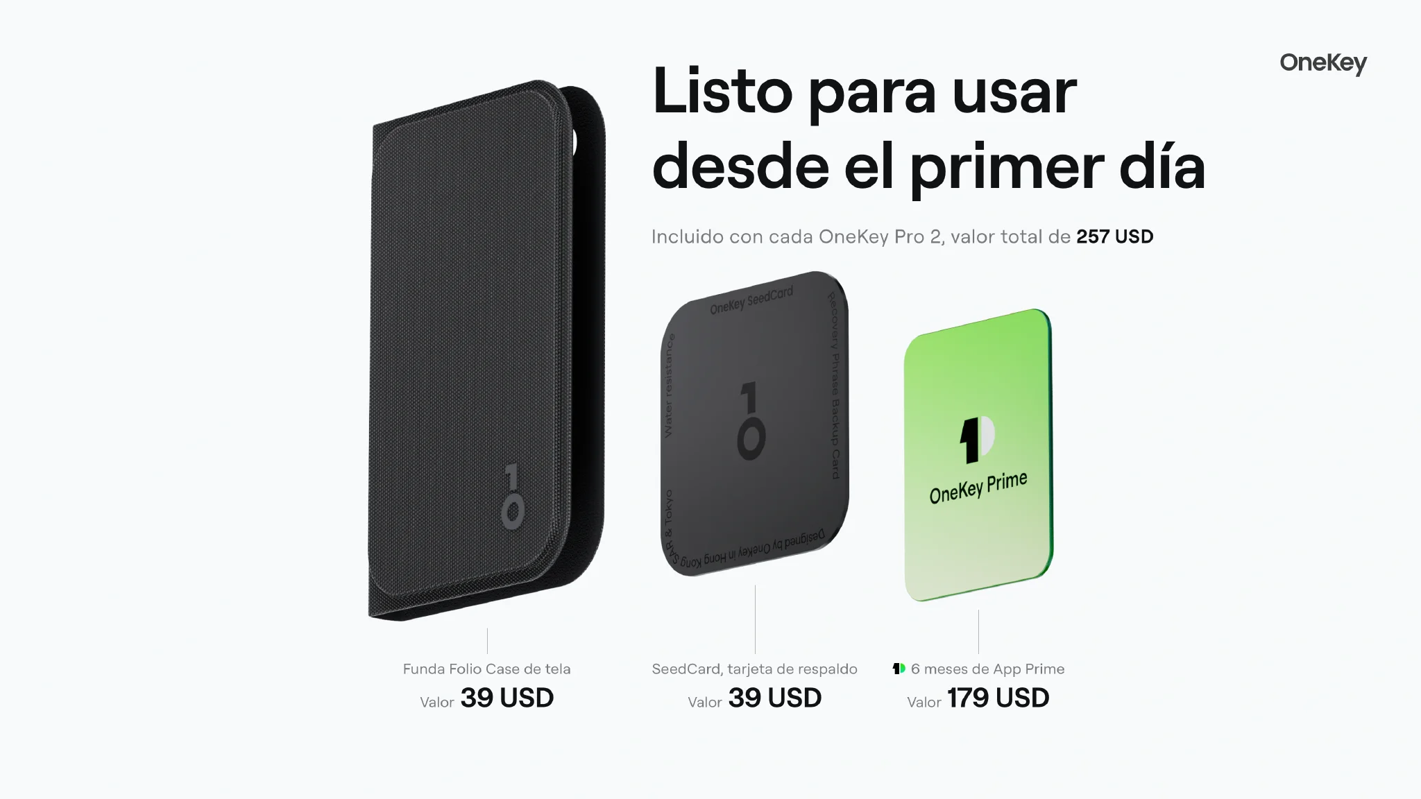 Todo lo necesario en la caja: Pro 2 Fabric Folio Case, SeedCard y 6 meses de App Prime