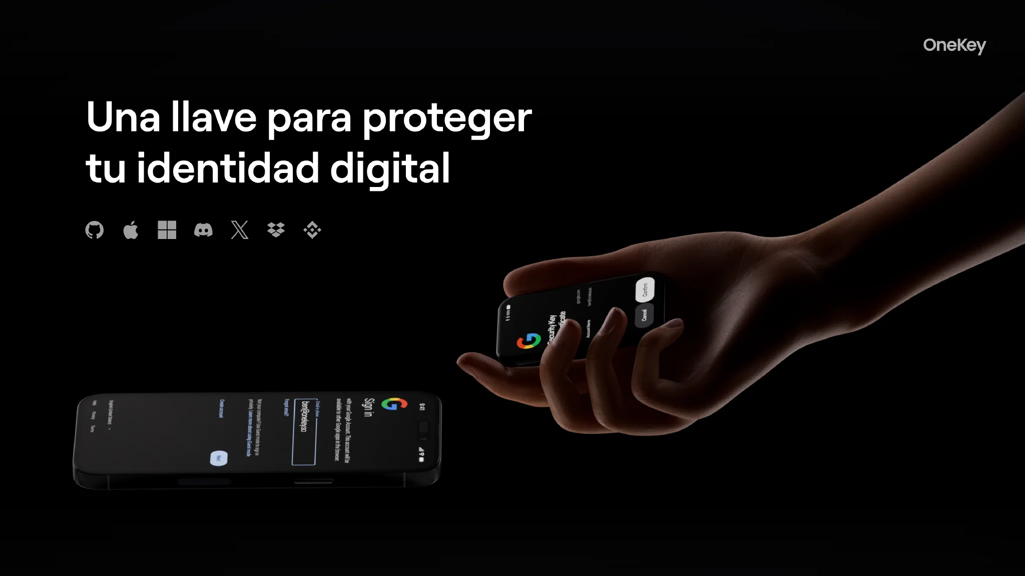 OneKey Pro 2 como autenticador Passkey por hardware